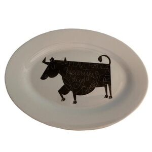 CRATE & BARREL FARMHOUSE PLATTER COW FROMAGE CHEESE PLATE